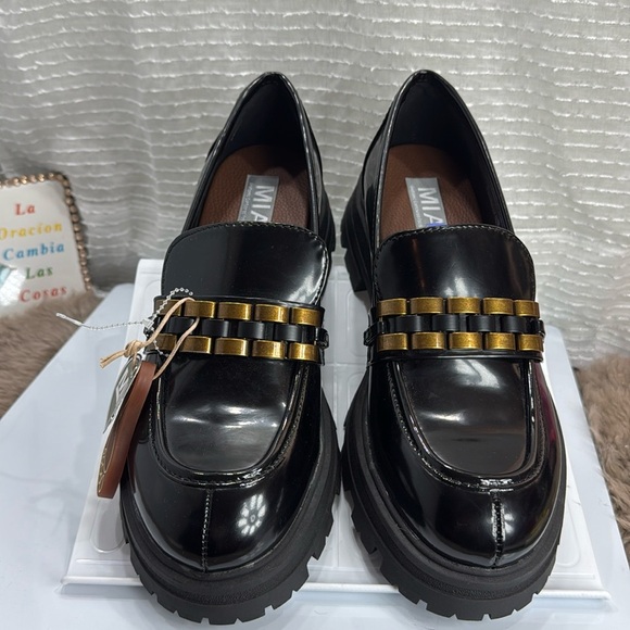 (N6) MIA GABINA - BLACK, platform loafers, women's size 8.5 - Picture 4 of 16